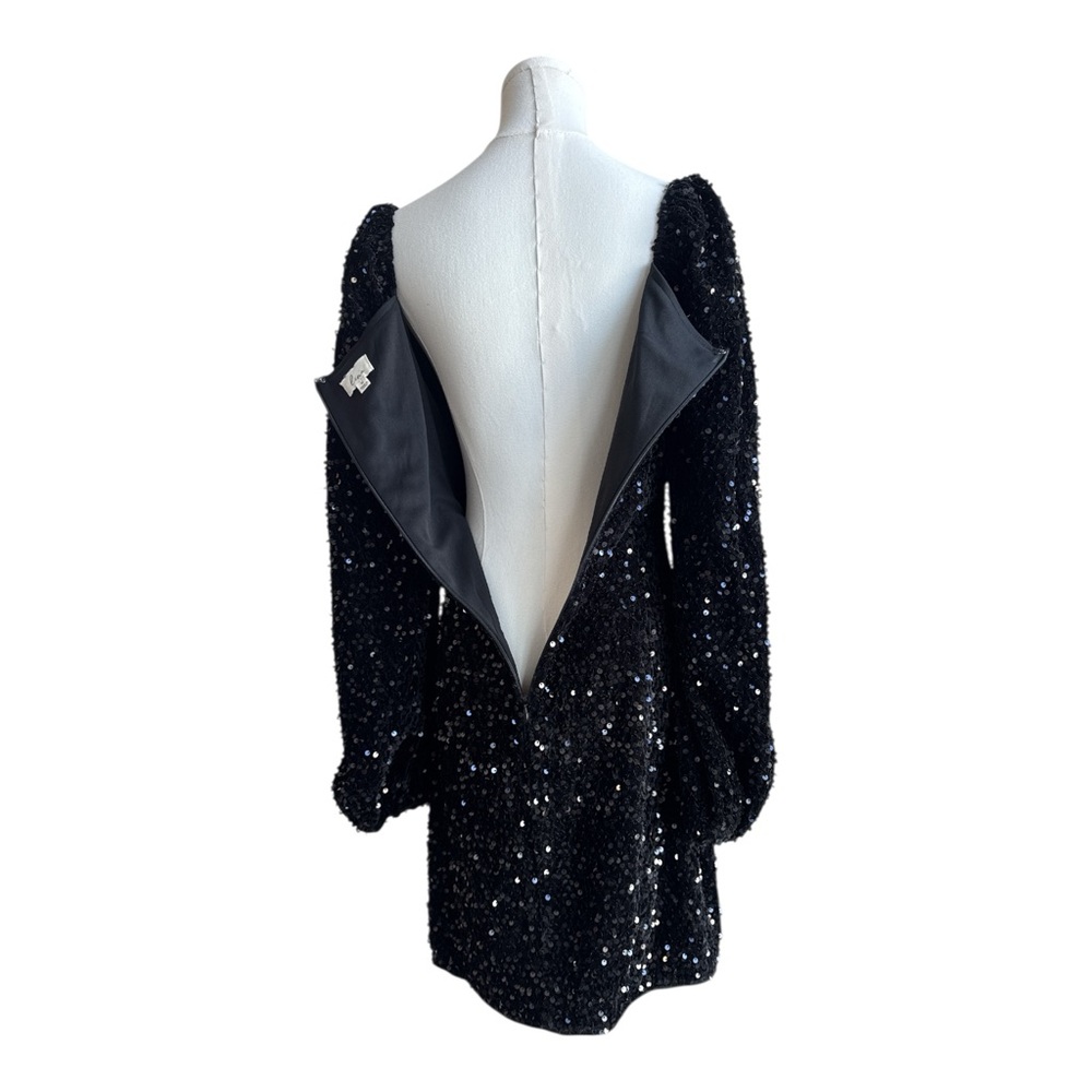 VC17 Black sequin long sleeve dress size medium - Picture 4 of 4